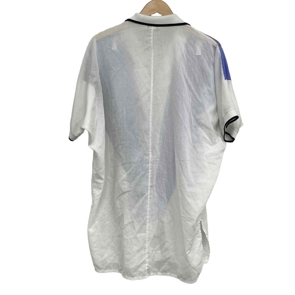 Vintage Dotti Geometric Oversized Long Wide Button Down Shirt medium batwing - Picture 2 of 10